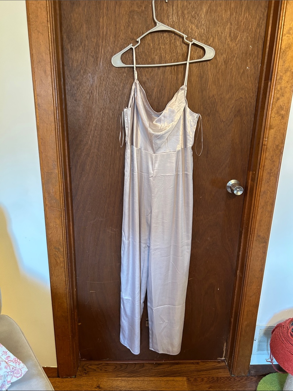 miami Lavender Satin Cowl-Neck Jumpsuit